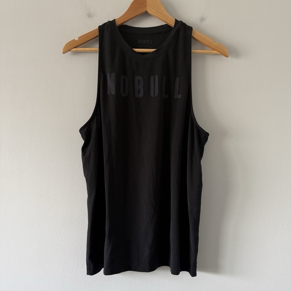 NOBULL Tank Top Mens M Sleeveless Lightweight Gym Running Workout Logo Black
